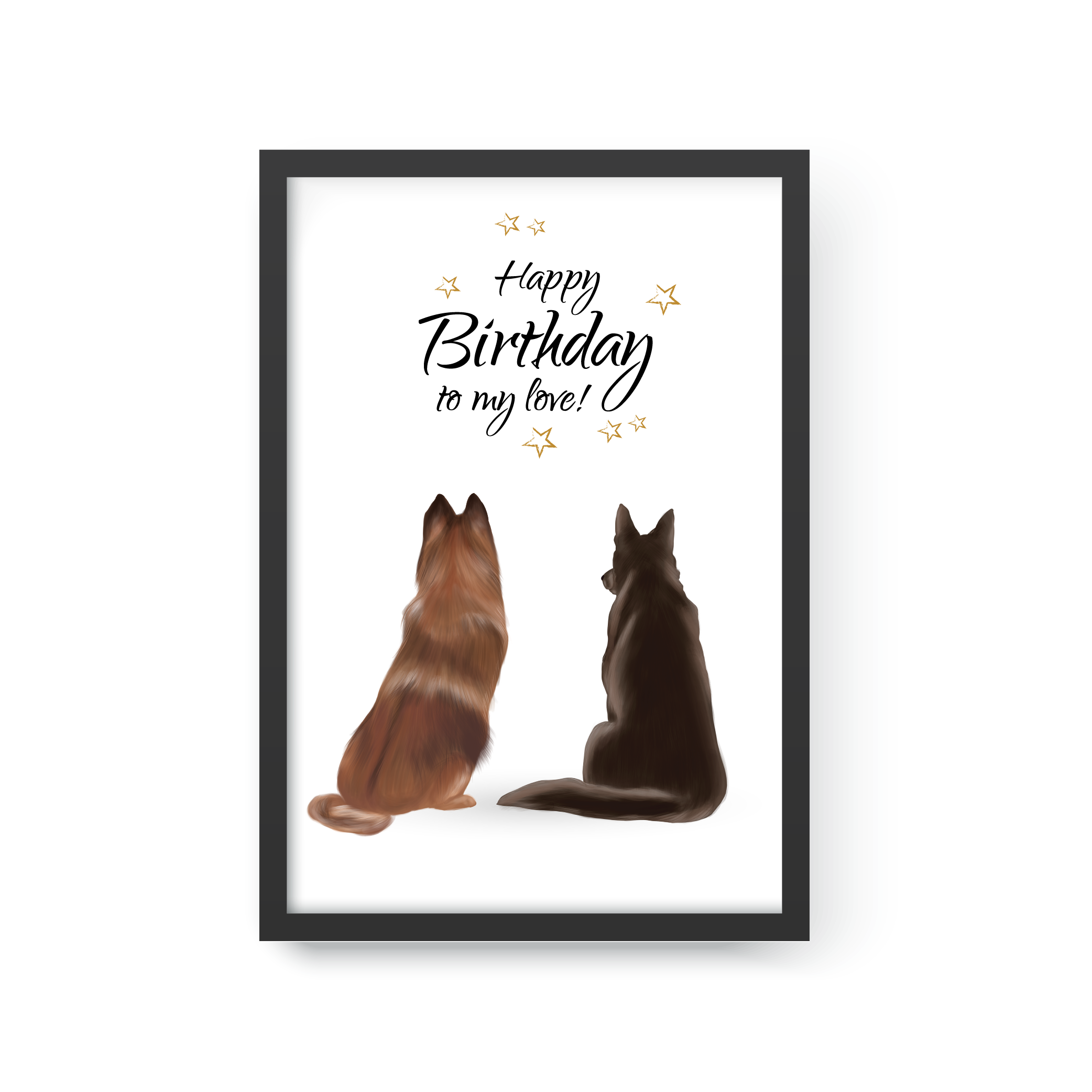 Birthday Present from Pet Couple, Gift for Pet Lover, Custom Pet Portrait