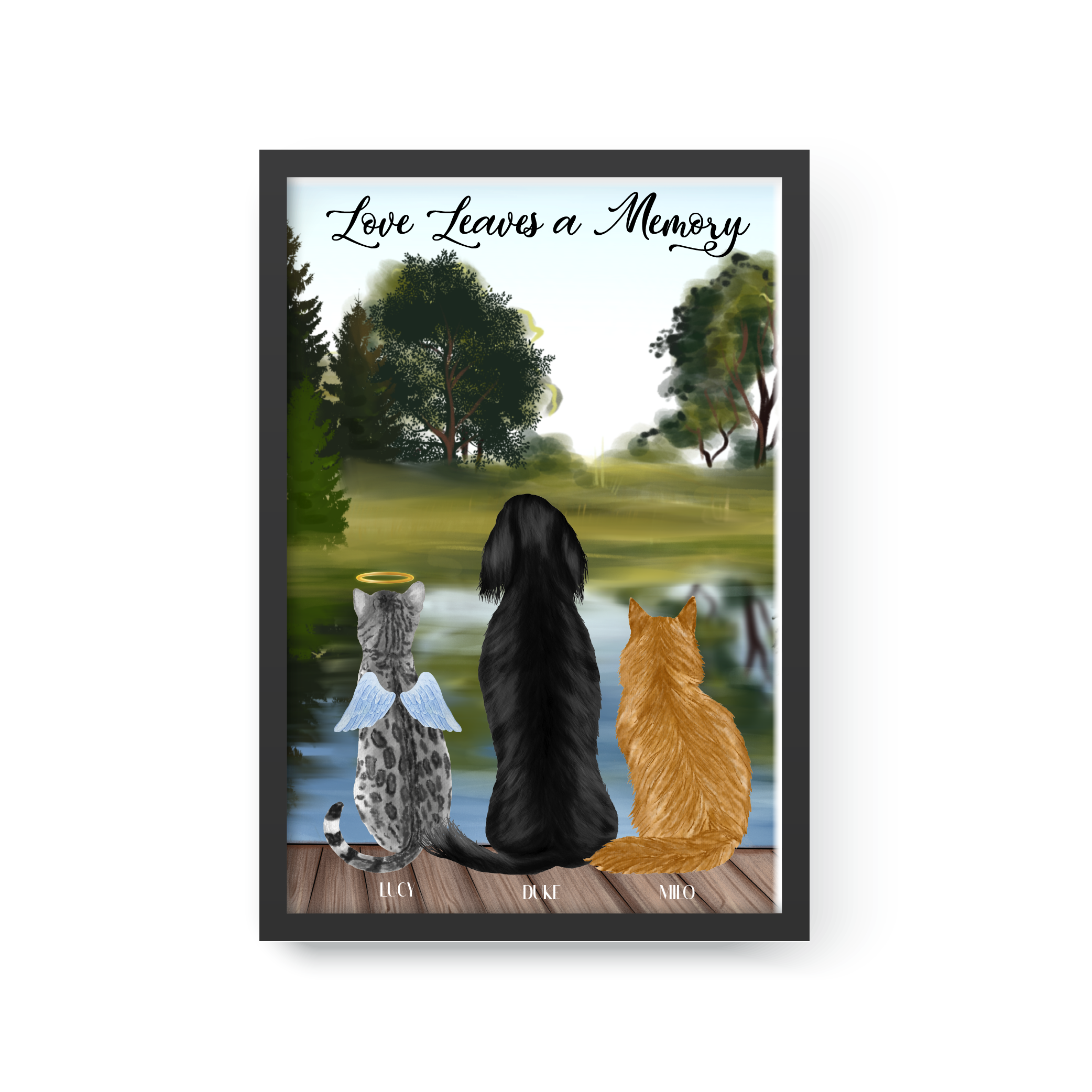 Custom Pet Memorial Portrait, Dog and Cat Portrait