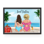 Sister Birthday Present, Sisters Friendship Gift, Summer Sisters Art