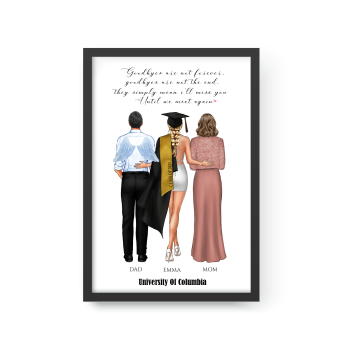 Personalized Graduation Memorial Portrait, Parents Remembrance Print