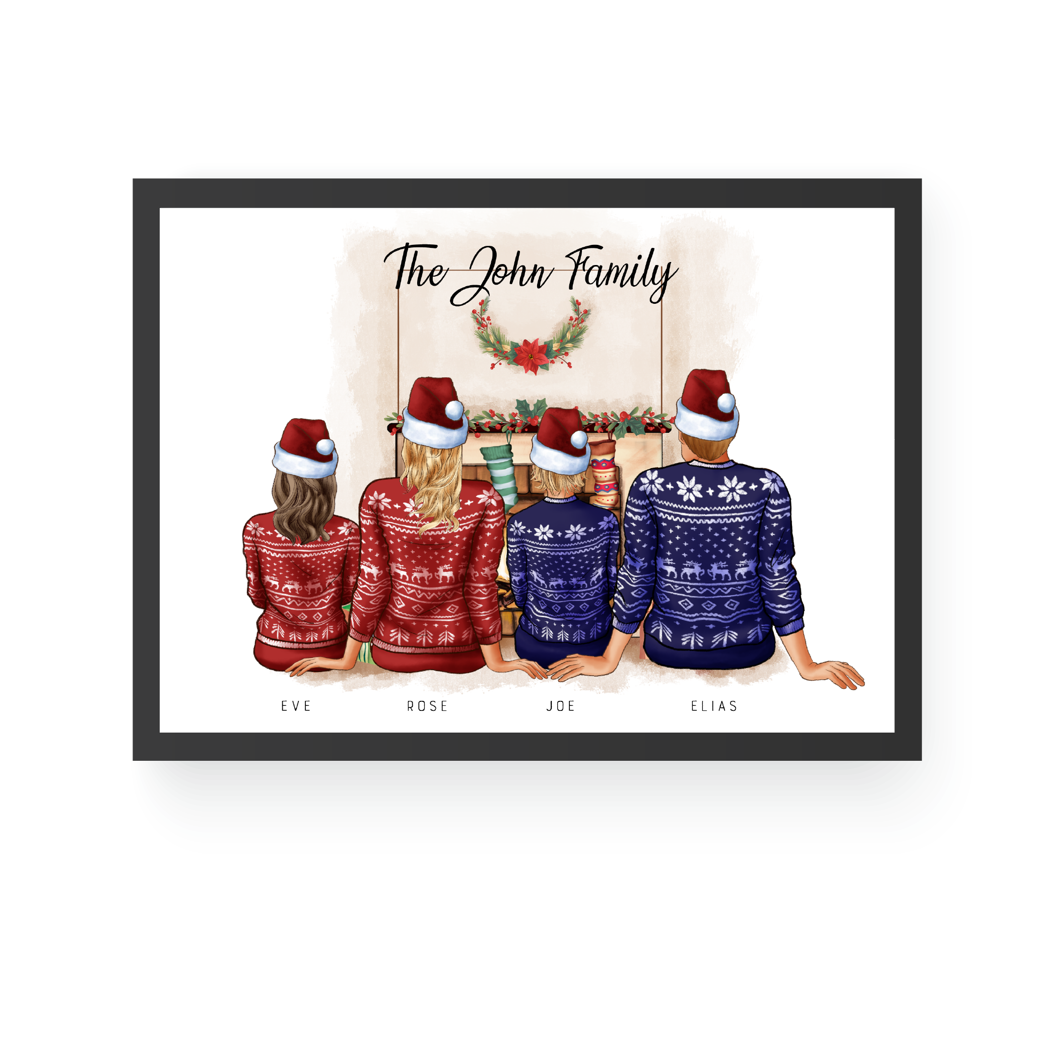 Custom Christmas Family Portrait Custom Christmas Family Portrait