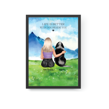 Personalized Pet and Owner Print, Paw Parent Portrait