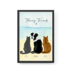 Furry Friends on Beach Print