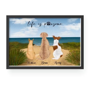 Paw Friends Print, Custom Pet Portrait, Gift for Dog, Personalized Gift