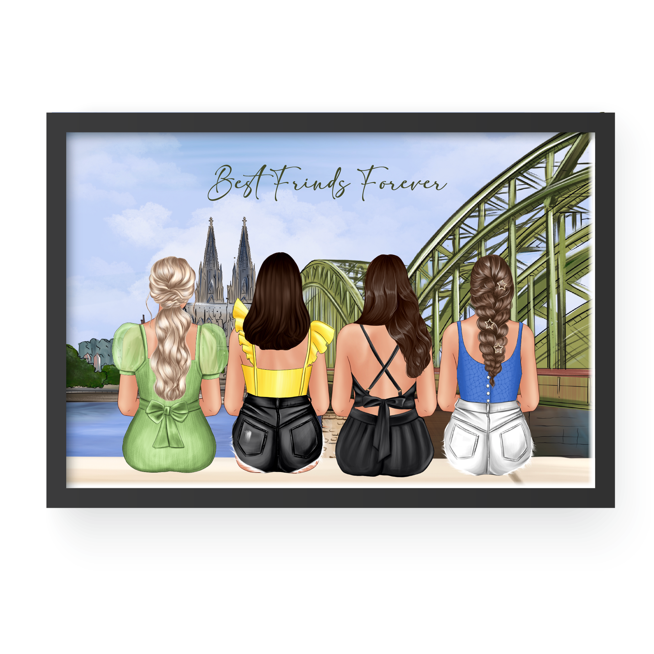 Personalized Best Friends Print, Custom Besties Gift