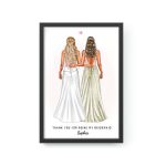 Personalized Bridesmaid Card, Maid of Honor, Thank You Card