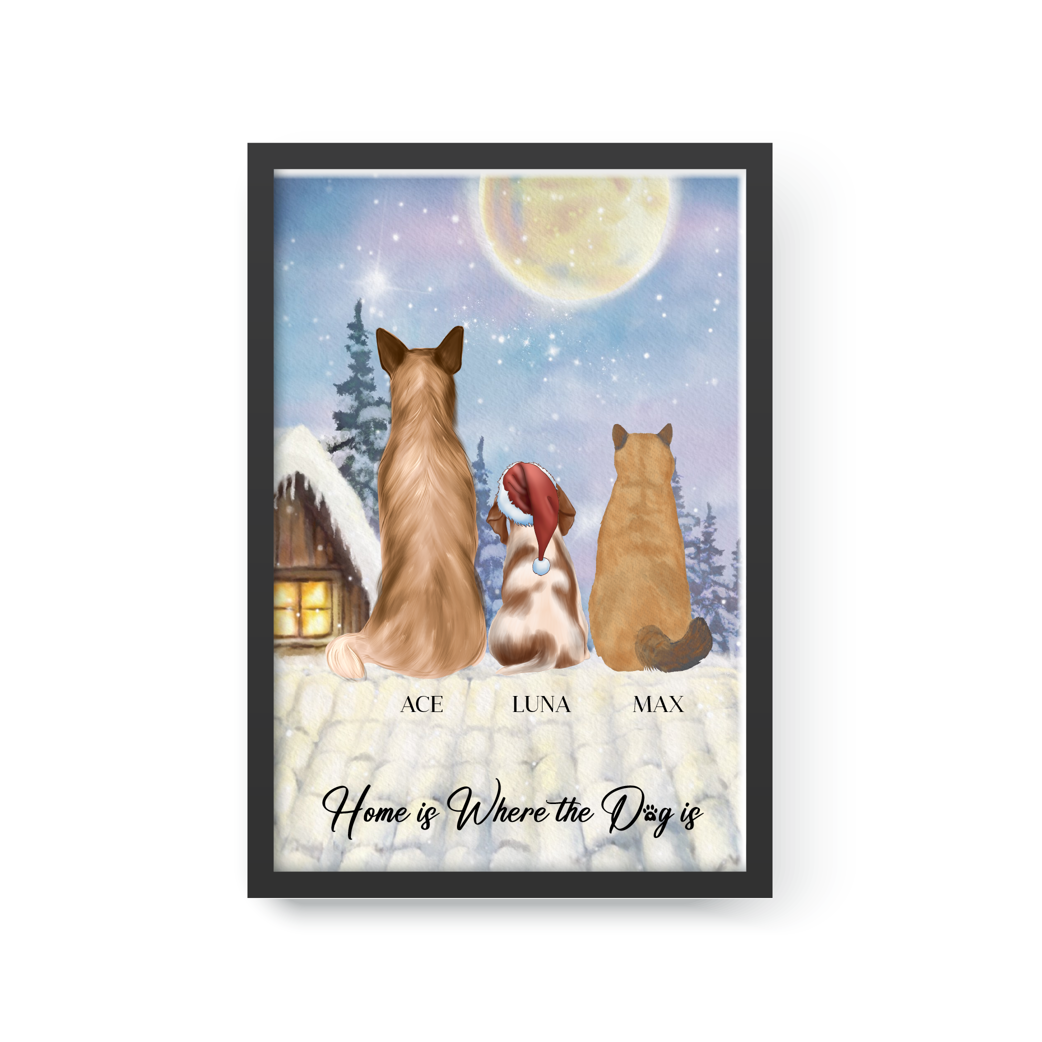 Personalized Christmas Dog Portrait