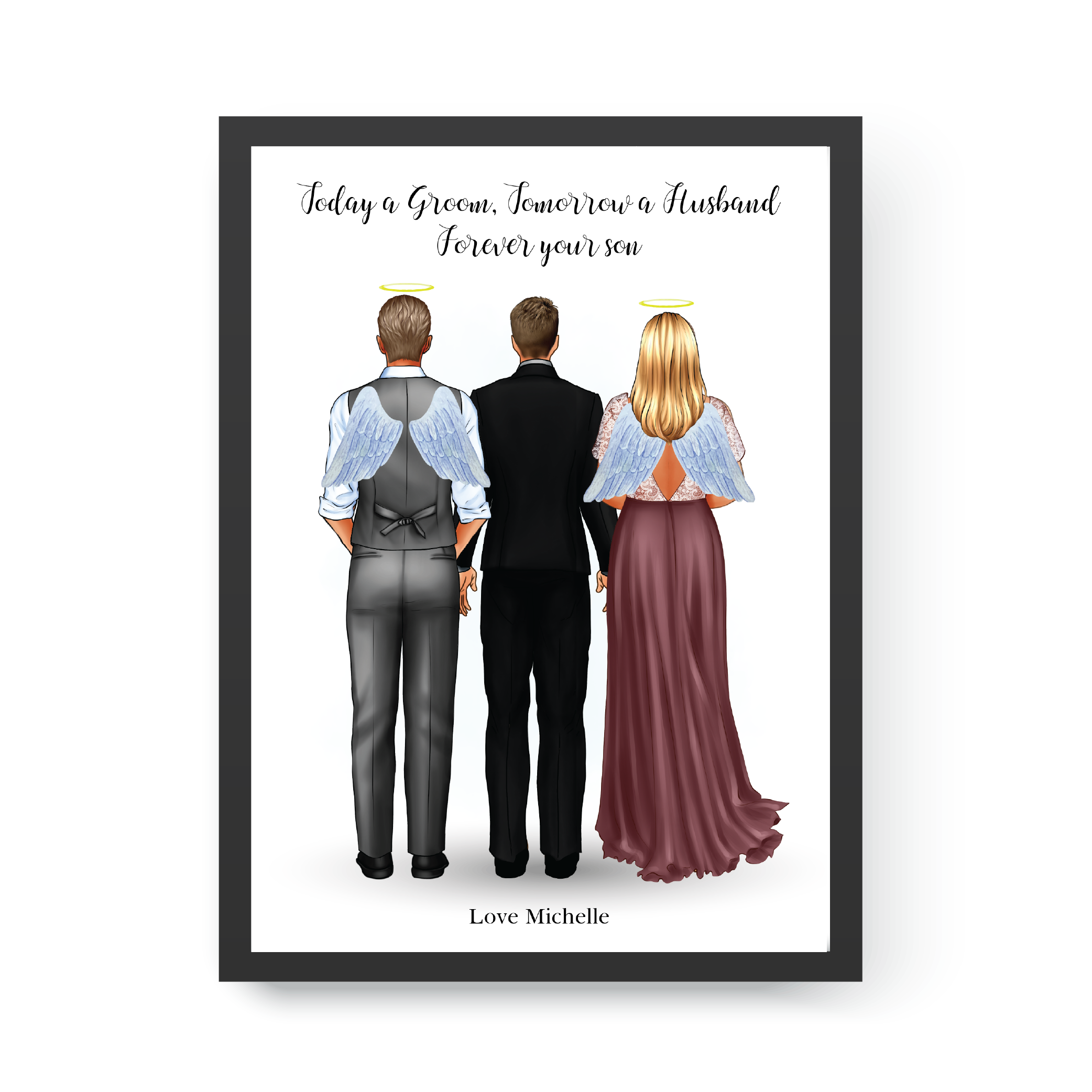 Personalized Parents Memorial Portrait, Wedding Memorial Portrait